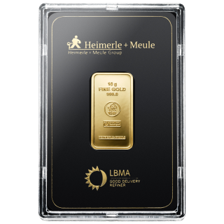 10g Goldbarren Fg. 999,9 Gold LBMA zertifiziert Heimerle & Meule