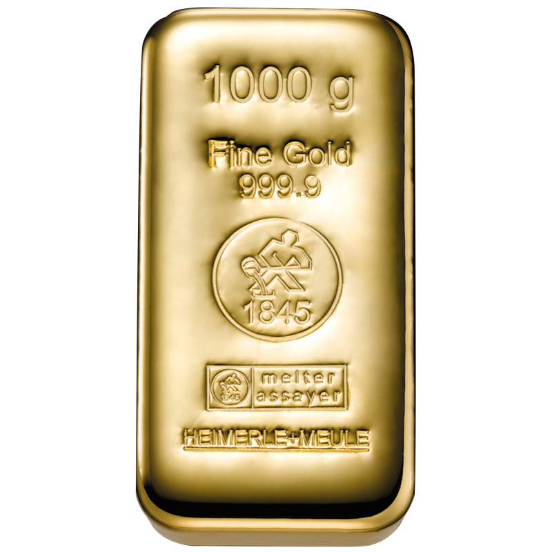 1000g Goldbarren Fg. 999,9 Gold LBMA zertifiziert Heimerle & Meule