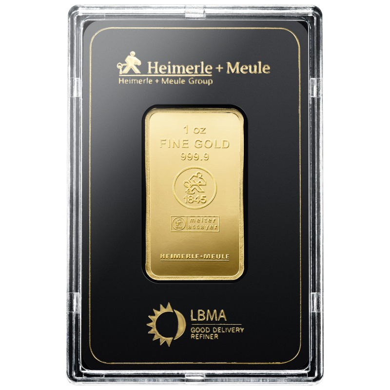 Unze (31,105g) Goldbarren Fg. 999,9 Gold LBMA zertifiziert Heimerle & Meule
