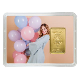 Individuel gestaltete Geschenkkarte inklusive 1g Gold