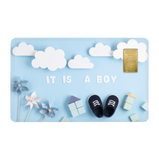 Geschenkkarte "Its a Boy" mit 1g Gold Fg. 999,9
