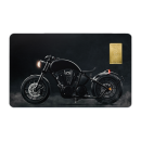 Geschenkkarte "Motorrad schwarz" mit 1g Gold...