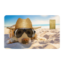 Geschenkkarte "Hund im Urlaub“ mit 1g Gold Fg. 999,9