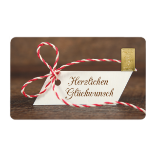 Geschenkkarte "Herzlichen GlÃ¼ckwunsch" mit 1g Gold Fg. 999,9