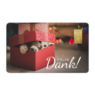 Geschenkkarte "Vielen Dank" mit 1g Gold Fg. 999,9