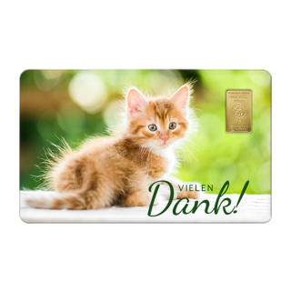Geschenkkarte "Vielen Dank I" mit 1g Gold Fg. 999,9