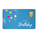 Geschenkkarte "Happy Birthday" mit 1g Gold Fg. 999,9