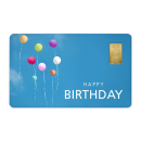 Geschenkkarte "Happy Birthday I" mit 1g Gold...