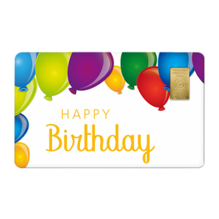Geschenkkarte "Happy Birthday II" mit 1g Gold Fg. 999,9
