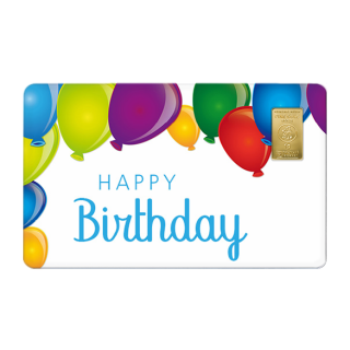 Geschenkkarte "Happy Birthday III" mit 1g Gold Fg. 999,9