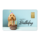 Geschenkkarte "Happy Birthday V" mit 1g Gold...