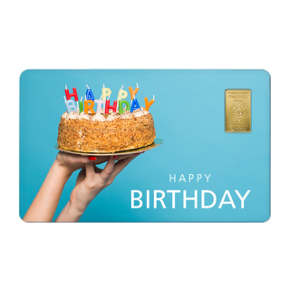 Geschenkkarte "Happy Birthday VI" mit 1g Gold Fg. 999,9