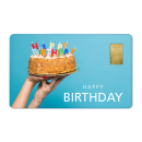 Geschenkkarte "Happy Birthday VI" mit 1g Gold Fg. 999,9