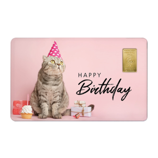 Geschenkkarte "Happy Birthday IX" mit 1g Gold Fg. 999,9