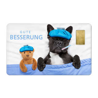 Geschenkkarte "Gute Besserung I" mit 1g Gold Fg. 999,9