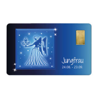 Geschenkkarte "Jungfrau" mit 1g Gold Fg. 999,9