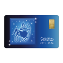 Geschenkkarte "SchÃ¼tze" mit 1g Gold Fg. 999,9