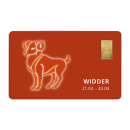 Geschenkkarte "Widder II" mit 1g Gold Fg. 999,9