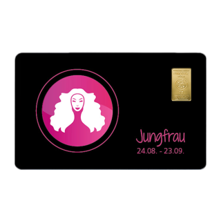 Geschenkkarte "Jungfrau I" mit 1g Gold Fg. 999,9