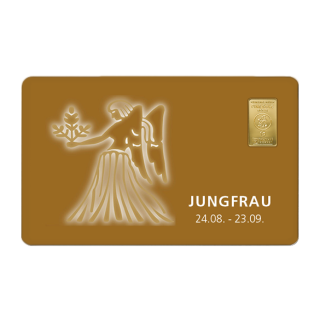 Geschenkkarte "Jungfrau II" mit 1g Gold Fg. 999,9