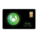 Geschenkkarte "Krebs I" mit 1g Gold Fg. 999,9