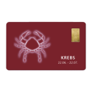 Geschenkkarte "Krebs II" mit 1g Gold Fg. 999,9