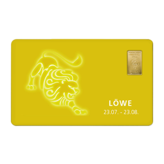 Geschenkkarte "LÃ¶we II" mit 1g Gold Fg. 999,9