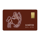 Geschenkkarte "SchÃ¼tze II" mit 1g Gold Fg. 999,9