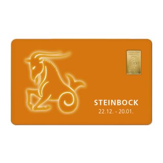 Geschenkkarte "Steinbock II" mit 1g Gold Fg. 999,9
