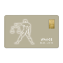 Geschenkkarte "Waage II" mit 1g Gold Fg. 999,9