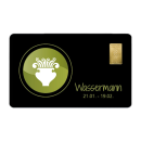 Geschenkkarte "Wassermann I" mit 1g Gold Fg. 999,9