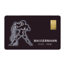 Geschenkkarte "Wassermann II" mit 1g Gold Fg....