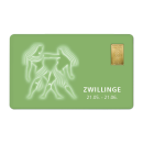 Geschenkkarte "Zwilling II" mit 1g Gold Fg. 999,9