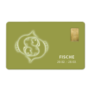 Geschenkkarte "Fische II“ mit 1g Gold Fg. 999,9