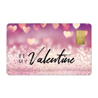 Geschenkkarte "Be My Valentine " mit 1g Gold Fg. 999,9