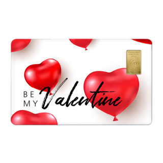 Geschenkkarte "Be My Valentine I" mit 1g Gold Fg. 999,9