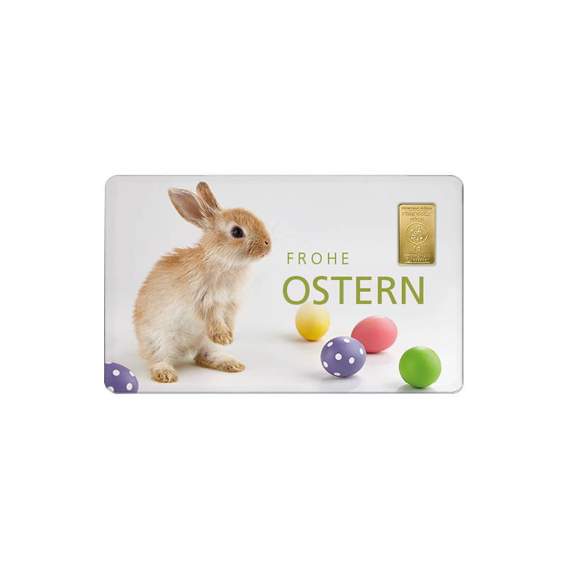 Geschenkkarte Ostern V mit 1g Gold Fg. 999,9