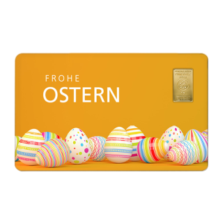 Geschenkkarte Ostern X mit 1g Gold Fg. 999,9
