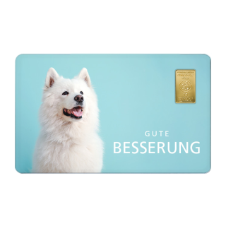 Geschenkkarte "Gute Besserung VI" mit 1g Gold Fg. 999,9