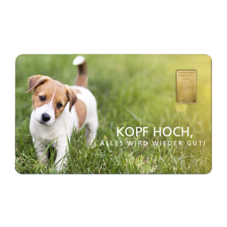 Geschenkkarte "Kopf Hoch" mit 1g Gold Fg. 999,9