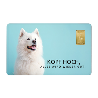 Geschenkkarte "Kopf Hoch III" mit 1g Gold Fg. 999,9