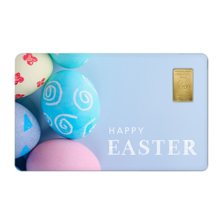 Geschenkkarte Happy Easter mit 1g Gold Fg. 999,9