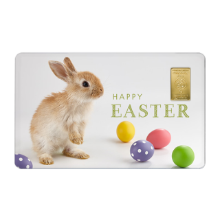 Geschenkkarte Happy Easter II mit 1g Gold Fg. 999,9