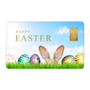 Geschenkkarte "Happy Easter III" mit 1g Gold...