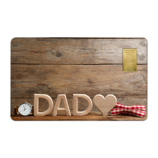 Geschenkkarte "DAD" mit 1g Gold Fg. 999,9
