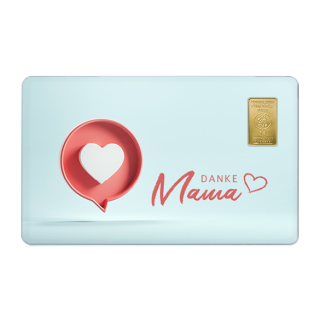 Geschenkkarte "Muttertag" mit 1g Gold Fg. 999,9