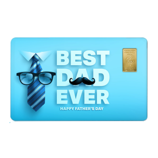 Geschenkkarte "Best Dad" mit 1g Gold Fg. 999,9