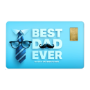 Geschenkkarte "Best Dad" mit 1g Gold Fg. 999,9