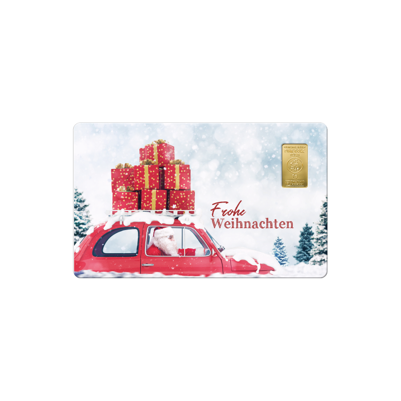 Geschenkkarte Weihnachten IX mit 1g Gold Fg. 999,9