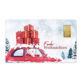 Geschenkkarte Weihnachten IX mit 1g Gold Fg. 999,9